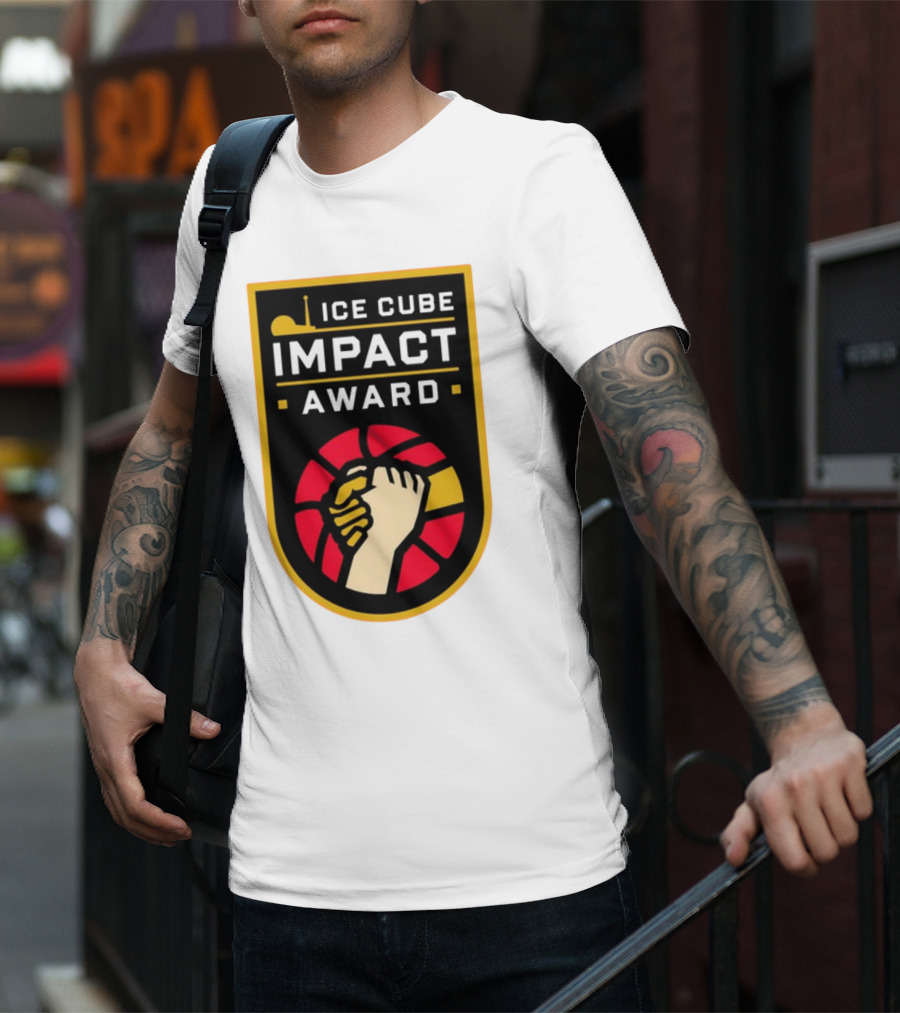 Ice Cube Impact Award Basketball Handshake Badge T-Shirt