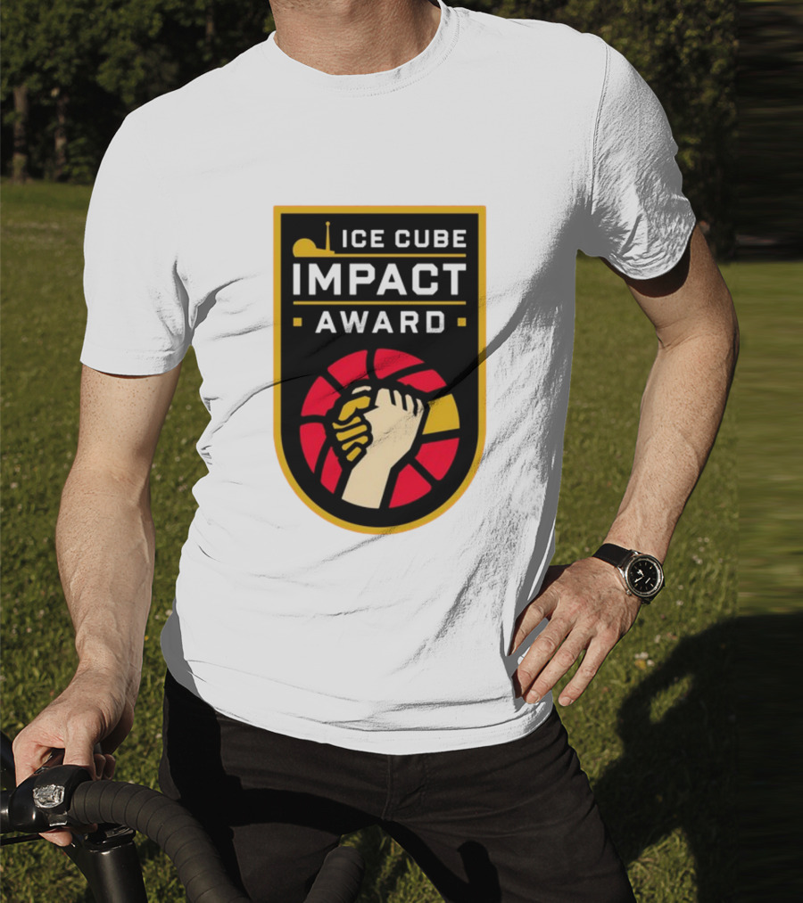 Ice Cube Impact Award Basketball Handshake Badge T-Shirt