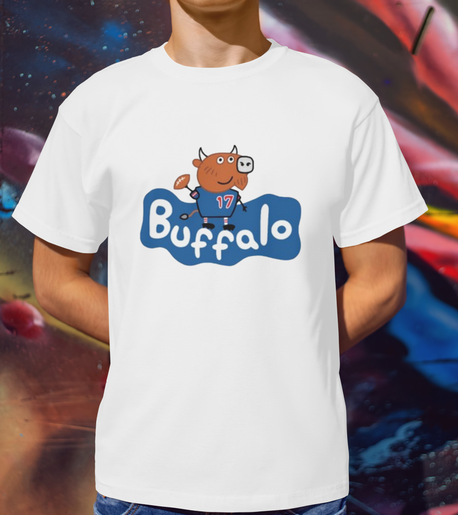 26Shirts Buffalo 17 Football Cartoon Character T-Shirt