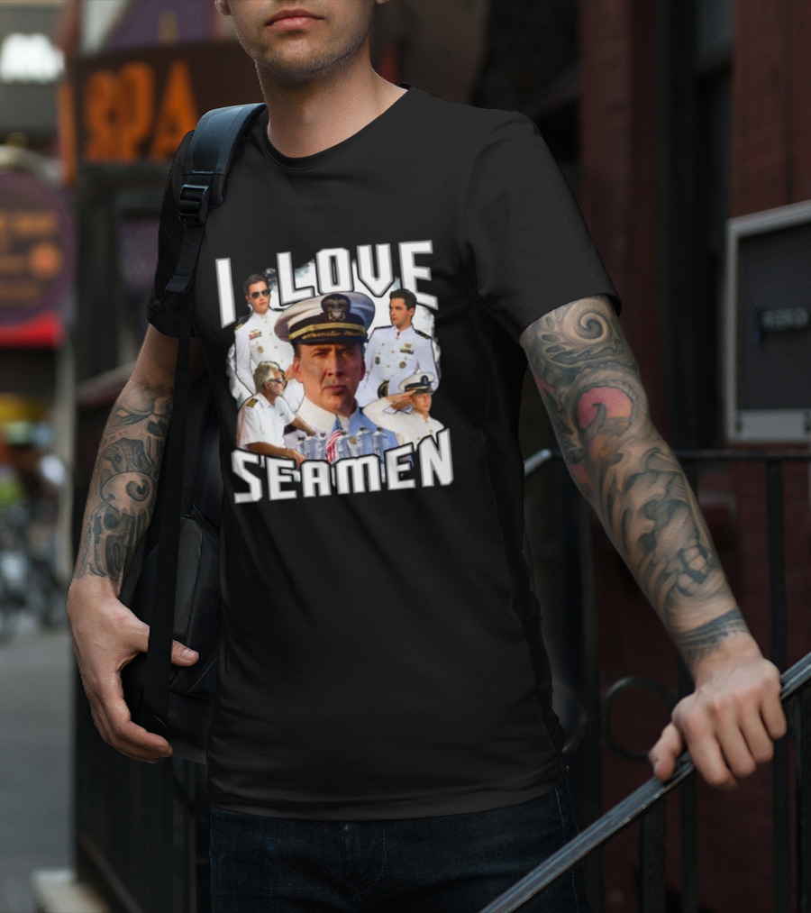 I Love Seamen Captain And Crew Collage T-Shirt
