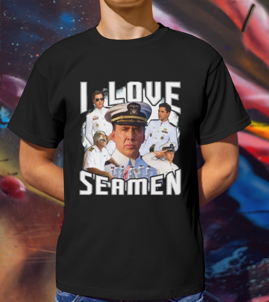 I Love Seamen Captain And Crew Collage T-Shirt