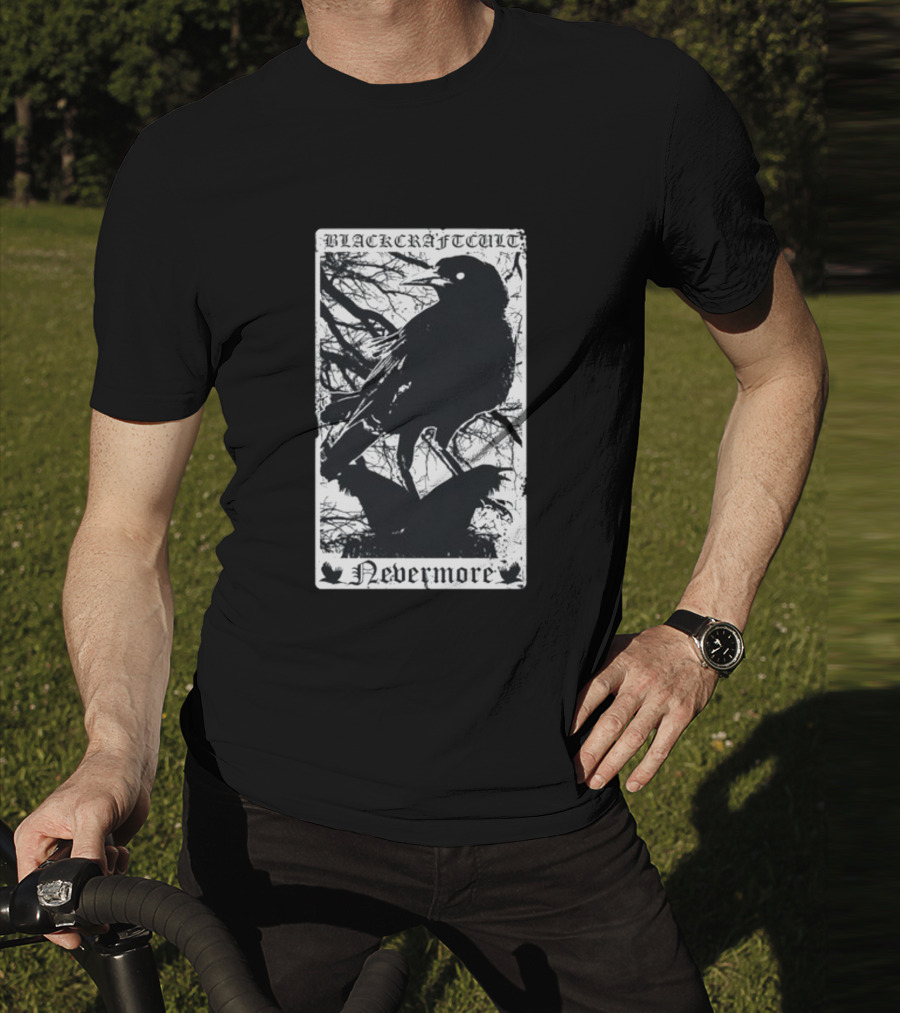 Blackcraftcult Nevermore Raven Tarot Card T-Shirt