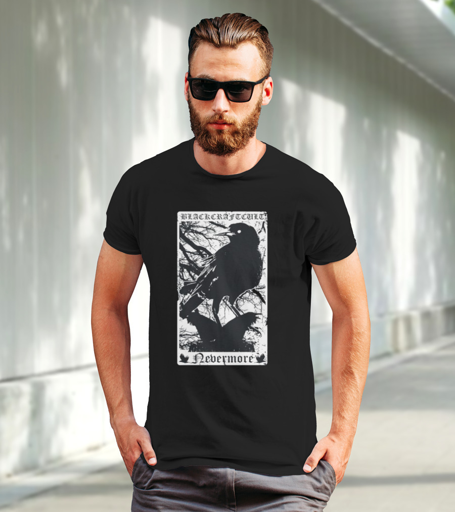 Blackcraftcult Nevermore Raven Tarot Card T-Shirt