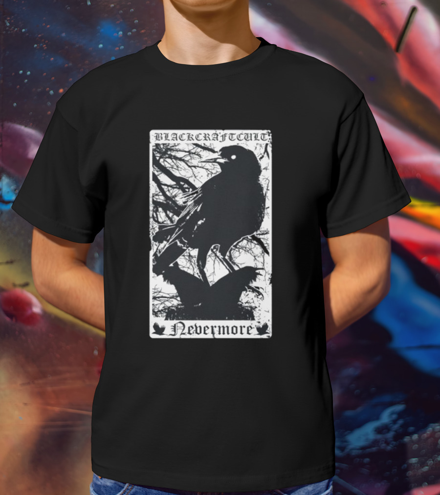 Blackcraftcult Nevermore Raven Tarot Card T-Shirt