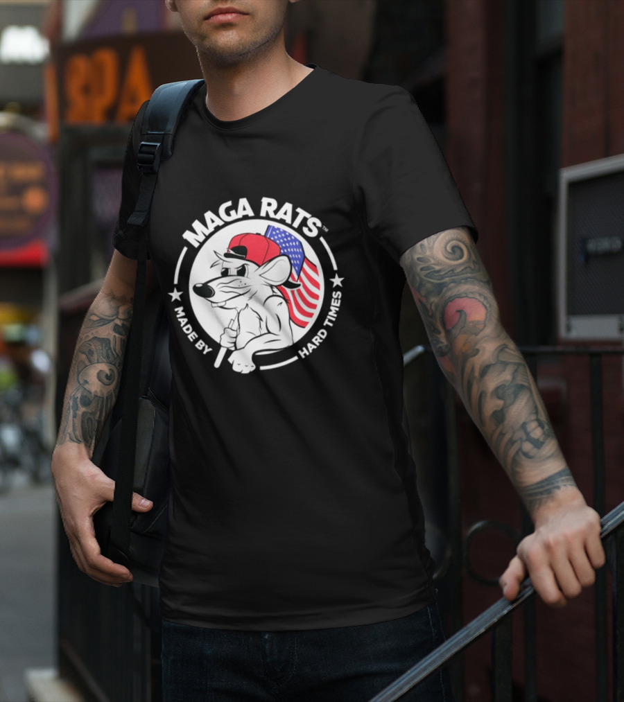 Maga Rats Made By Hard Times American Flag Hat T-Shirt