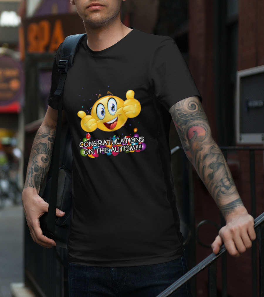Cringey Tees Congratulations On The Autism Emoji Thumbs Up T-Shirt