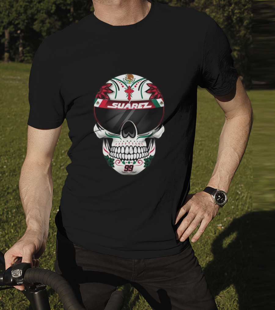 Danielsuarezracing Suárez Skull Helmet Visor 99 Mexican Flag Motif T-Shirt