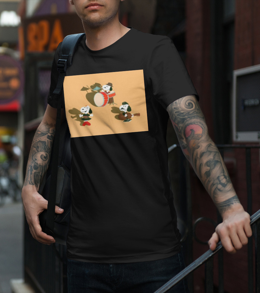 Paramore And Snoopy Characters Playing Musical Instruments T-Shirt