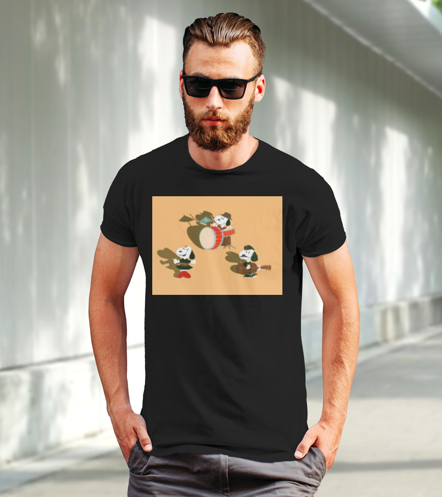 Paramore And Snoopy Characters Playing Musical Instruments T-Shirt
