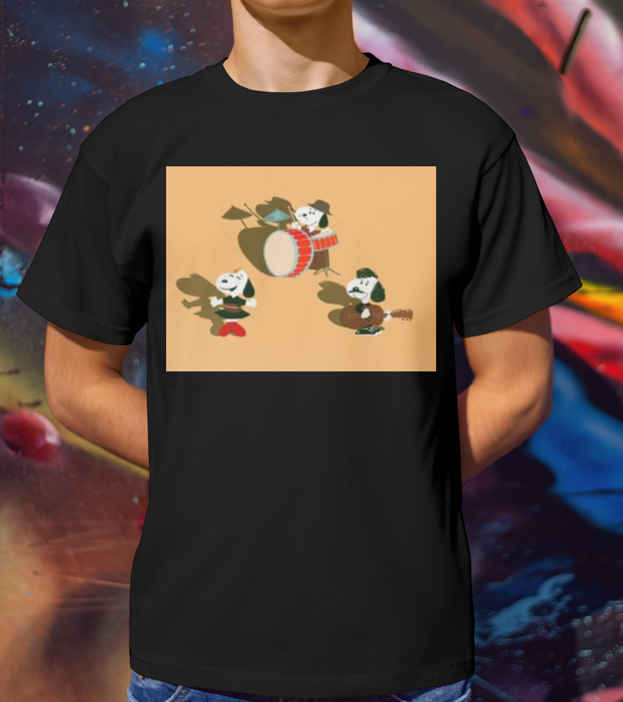 Paramore And Snoopy Characters Playing Musical Instruments T-Shirt