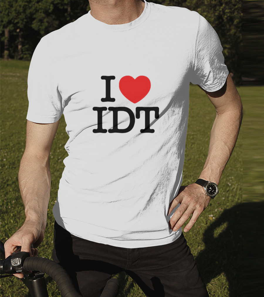 I Heart IDT Bold Text With Red Heart T-Shirt