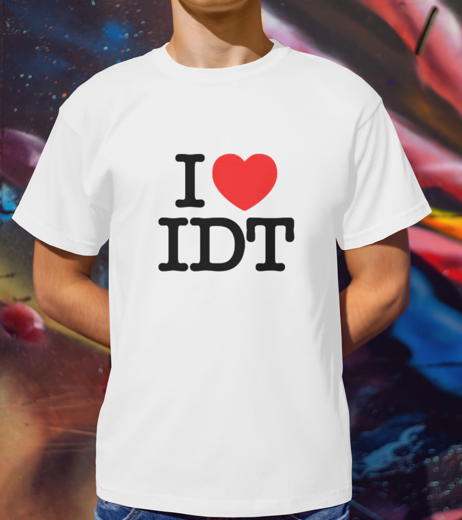 I Heart IDT Bold Text With Red Heart T-Shirt