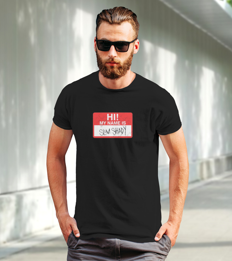 Hi My Name Is Slim Shady Eminem Inspired Nametag T-Shirt