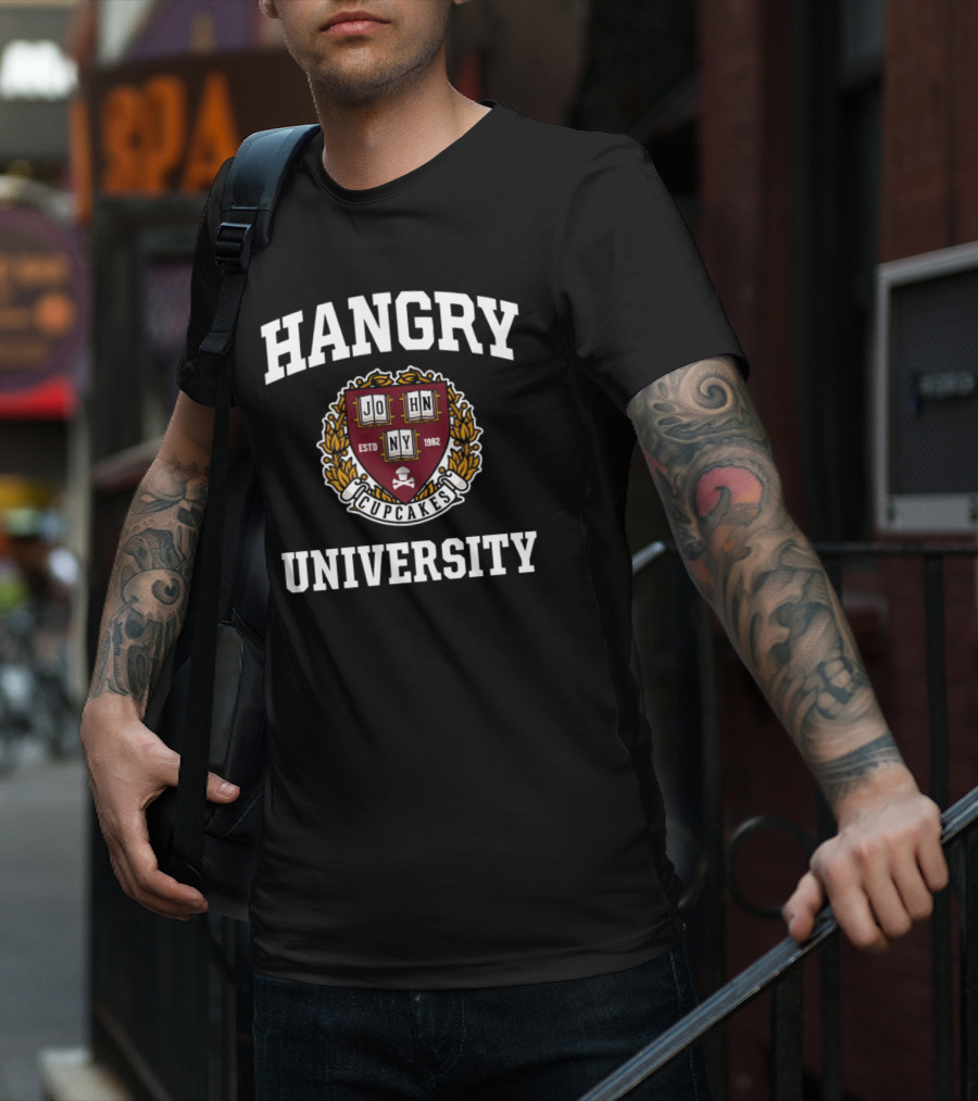 Hangry University Johnnycupcakes Estd 1982 Crest T-Shirt