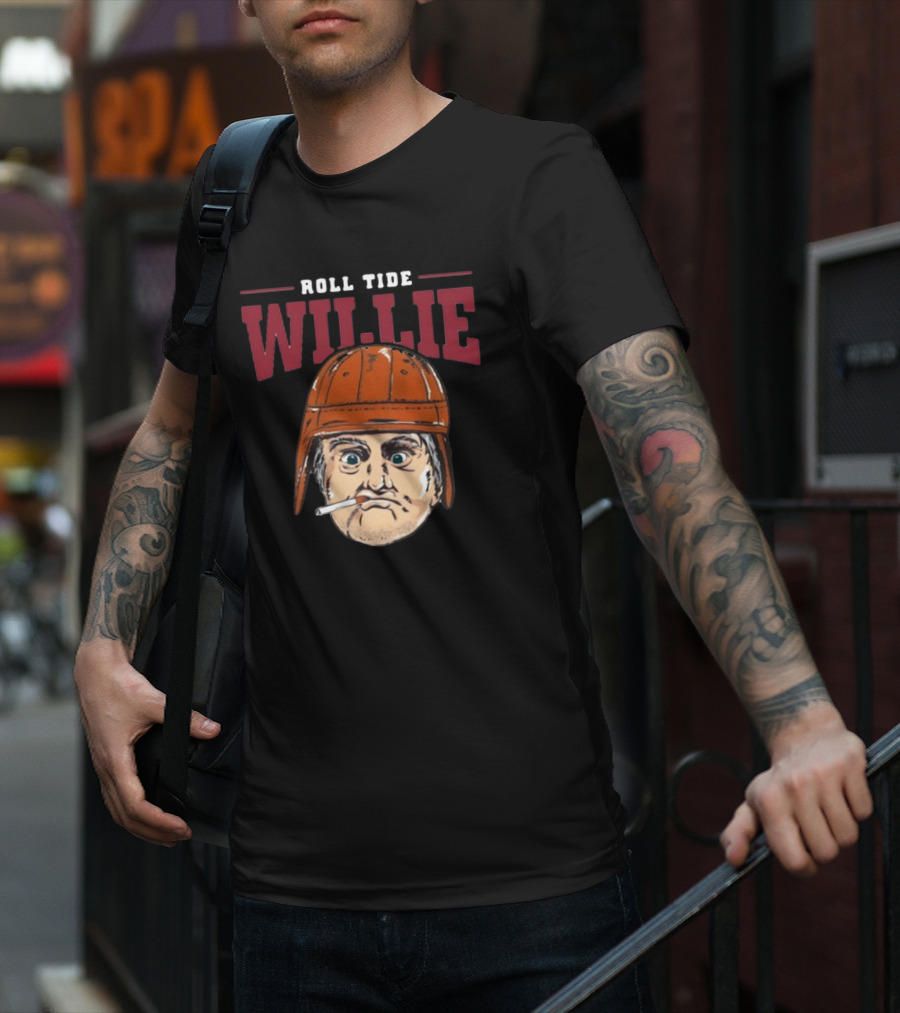 Roll Tide Willie Football Helmet Character Cigarette T-Shirt