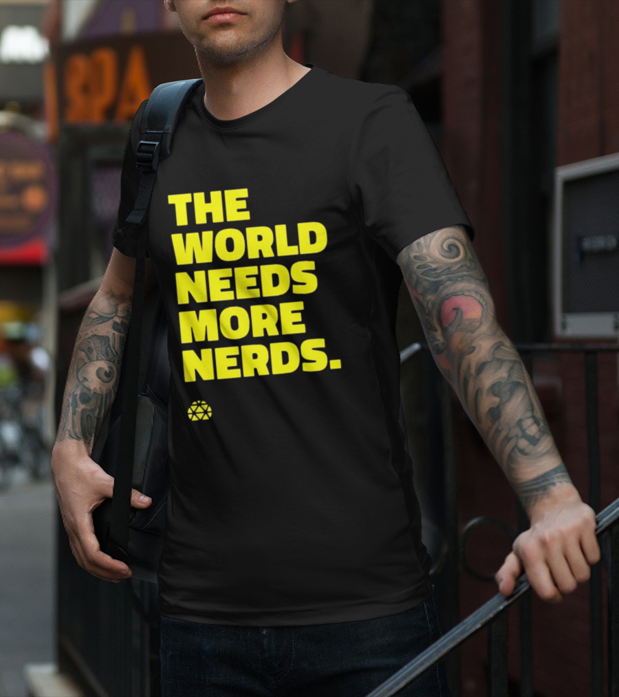 THE WORLD NEEDS MORE NERDS Geometric T-Shirt