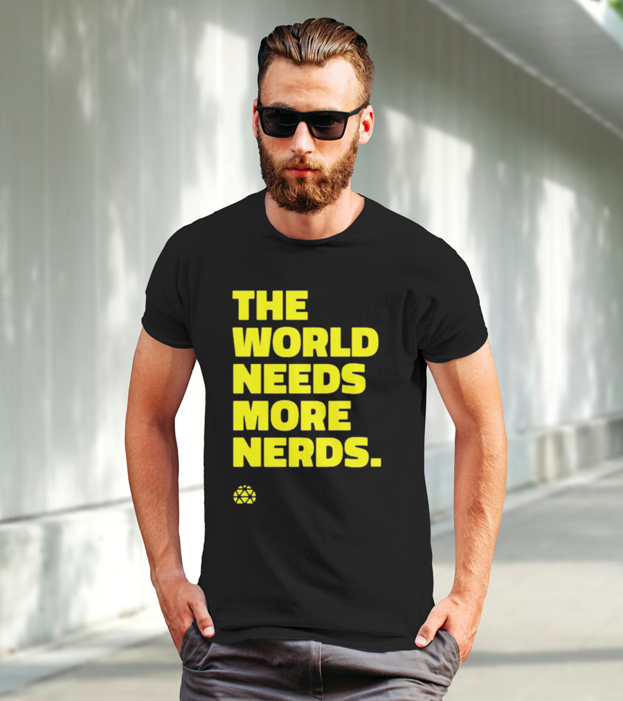 THE WORLD NEEDS MORE NERDS Geometric T-Shirt