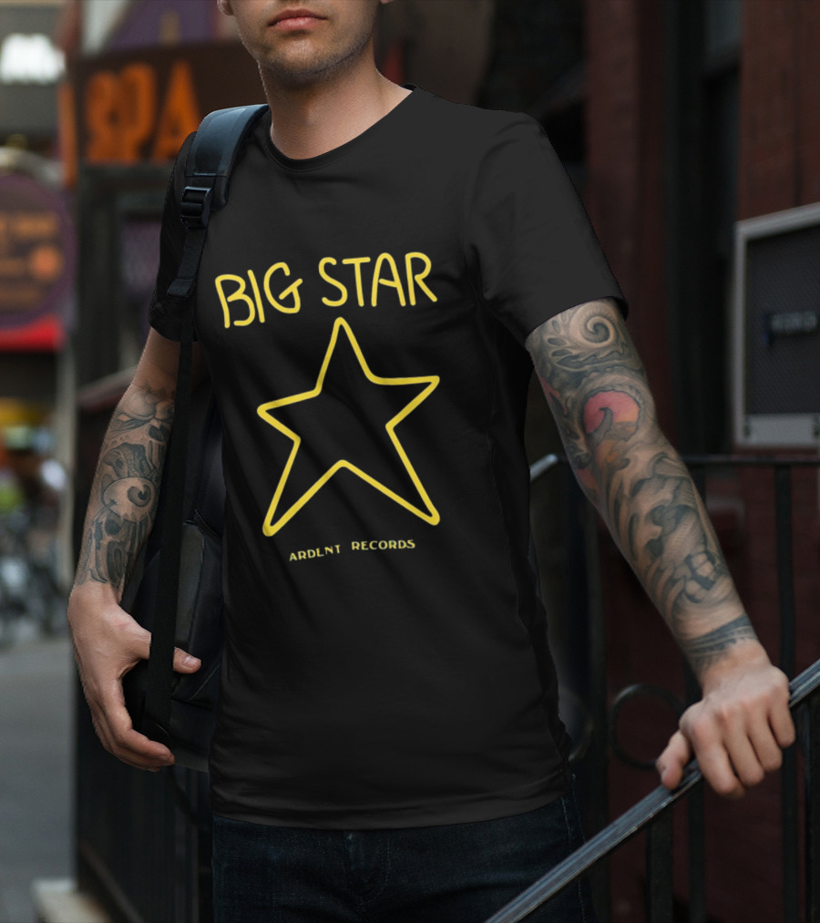Big Star Ardent Records Yellow Star Graphic Retro Music T-Shirt