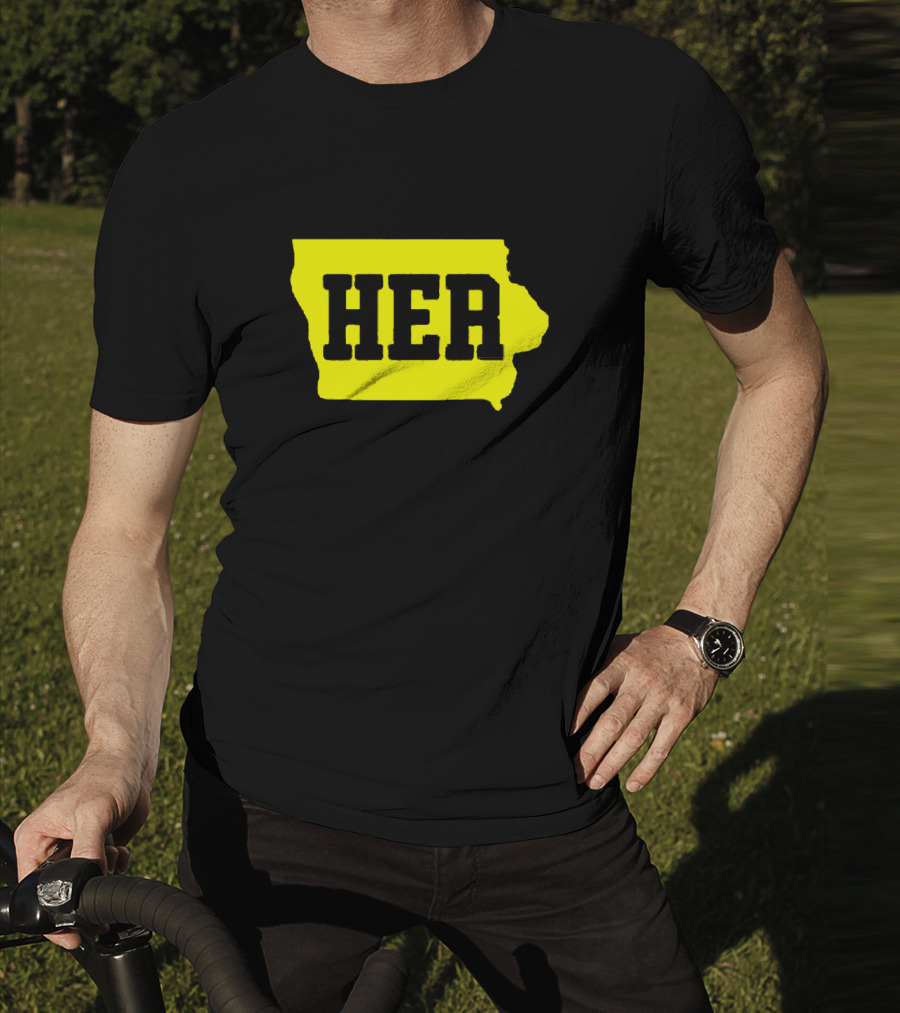 Dave Portnoy Hawkeye HER Caitlin Clark Iowa Map T-Shirt