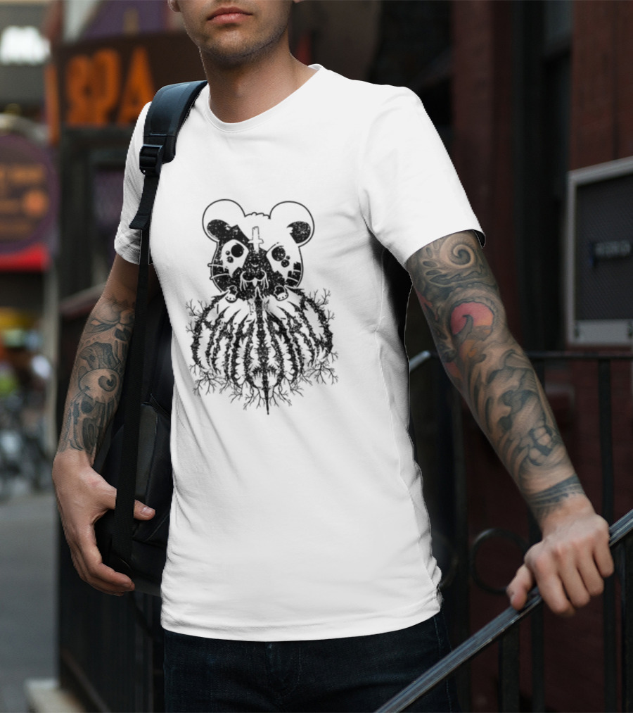 Heavy Metal Hamtrao Dark Metal Style Hamster Symbol And Text T-Shirt
