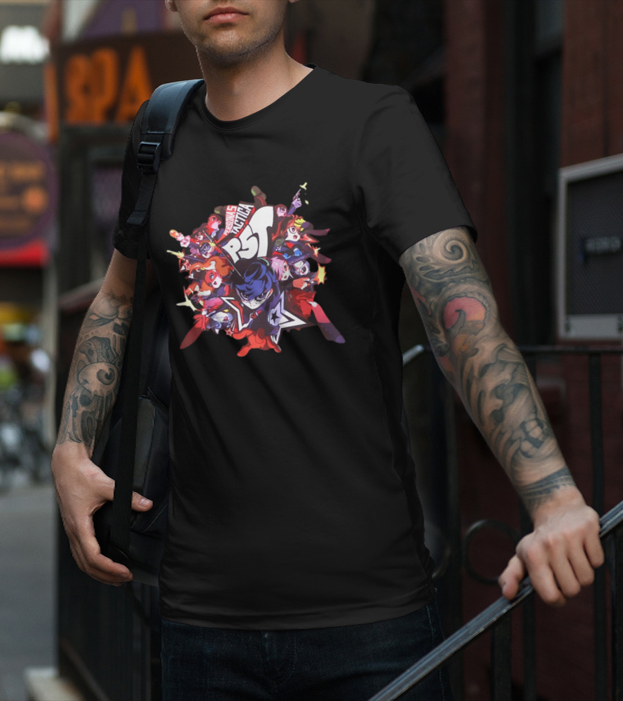 Shopatlus Persona P5t Phantom Thieves Characters Action Montage T-Shirt