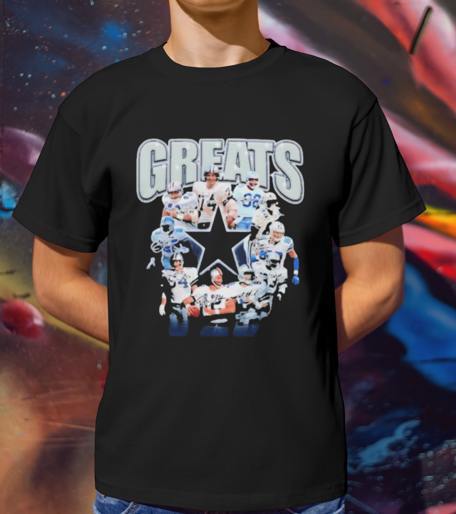 Dallas Cowboys All Time Greats Navy Signature Football Player Star T-Shirt