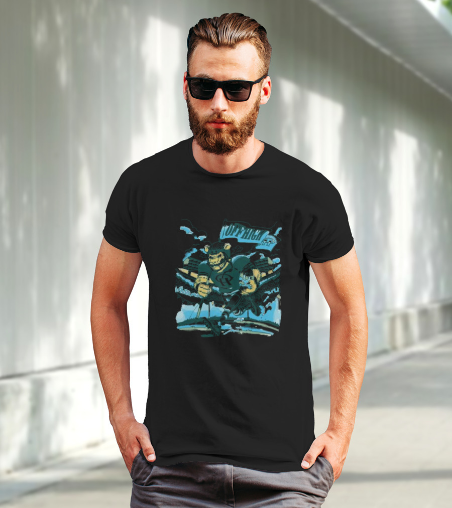 Offhigh Progress Pulse White Charging Bear Athlete In A Dynamic Sports Adventure T-Shirt