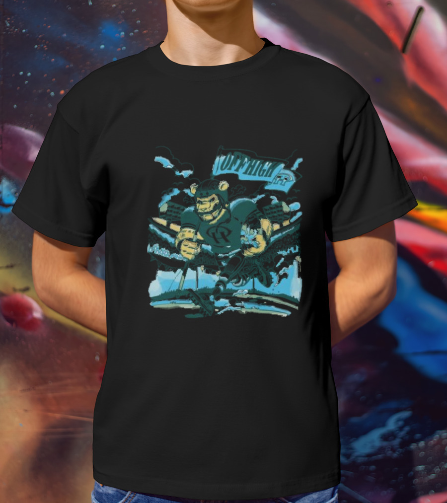 Offhigh Progress Pulse White Charging Bear Athlete In A Dynamic Sports Adventure T-Shirt