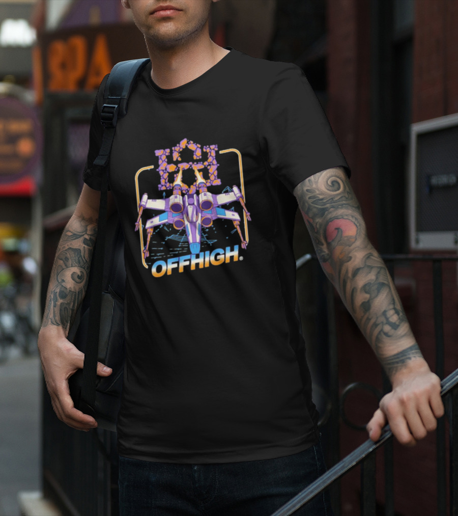 Offhigh Skywalker Spaceship Adventure Retro Neon T-Shirt