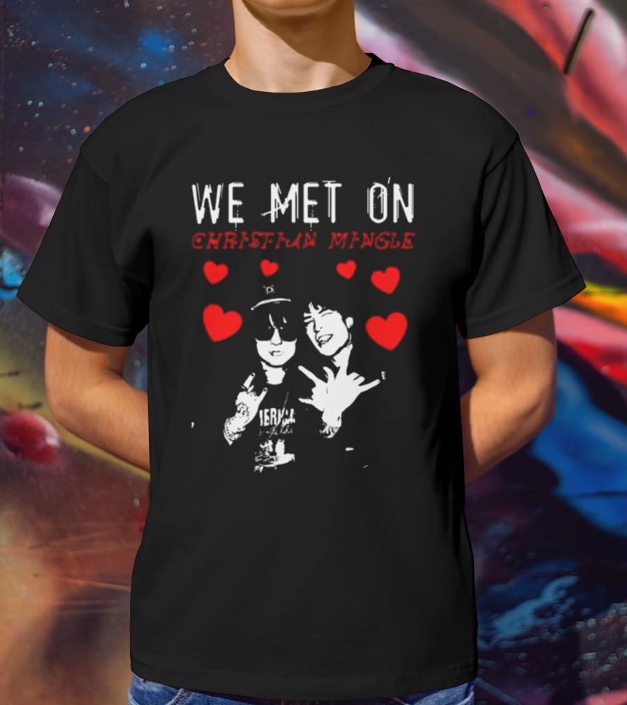 We Met On Christian Mingle Jake Webber Johnnie Guilbert Hearts Alkalinedrip T-Shirt