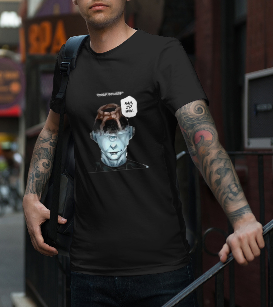 Goofyahhtees Jogoat Would You Lose Nah I'd Win Cyclopean Futuristic Figure T-Shirt
