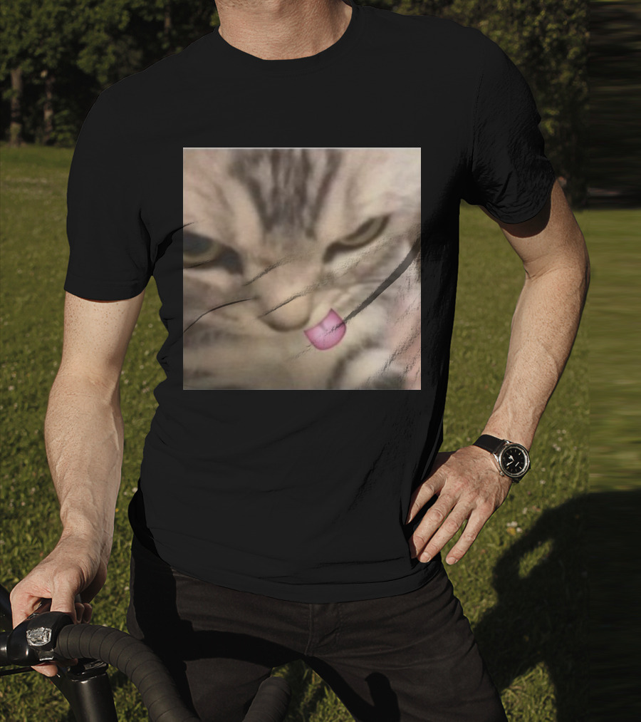 Sillyteestudio Silly Kitten Funny Cute Tongue Out Cat Meme T-Shirt