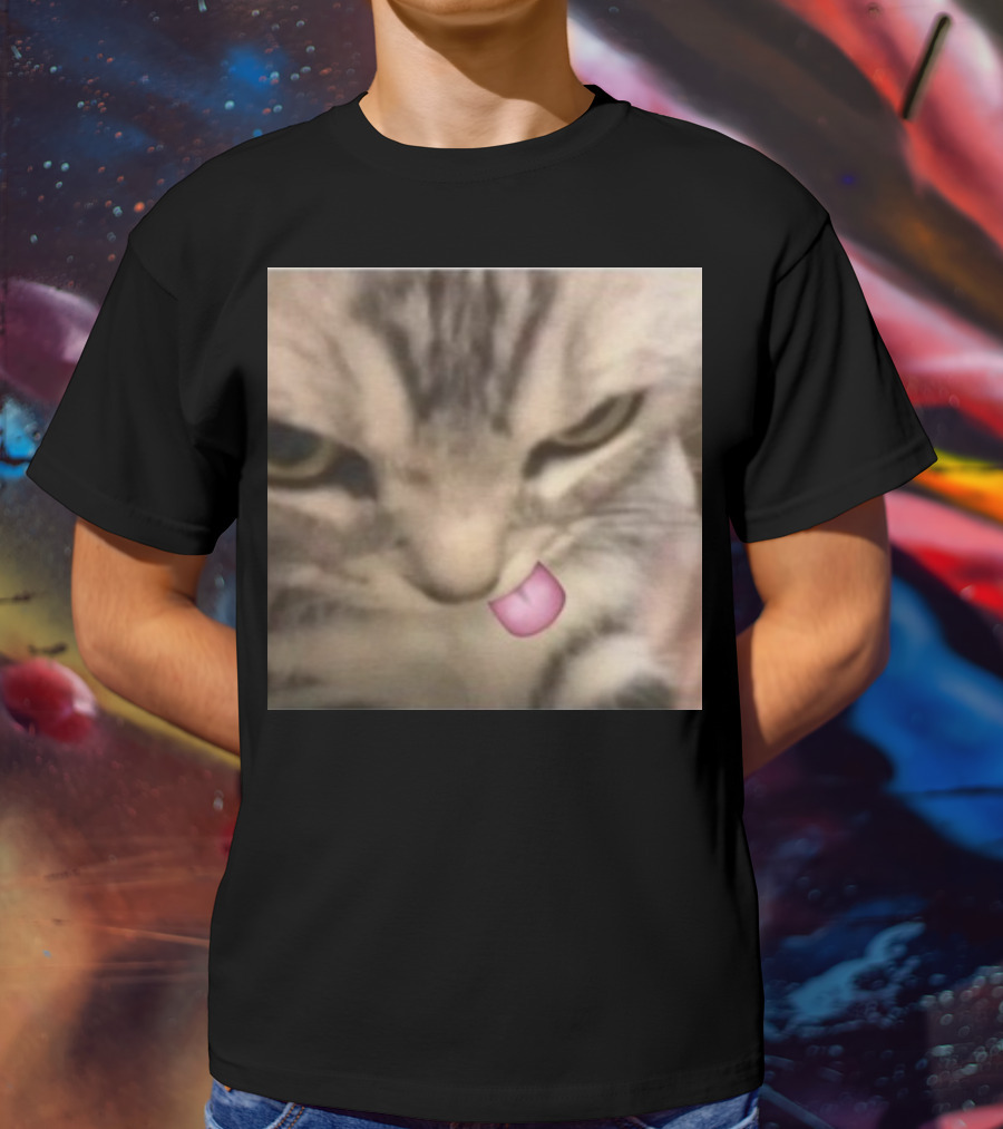 Sillyteestudio Silly Kitten Funny Cute Tongue Out Cat Meme T-Shirt