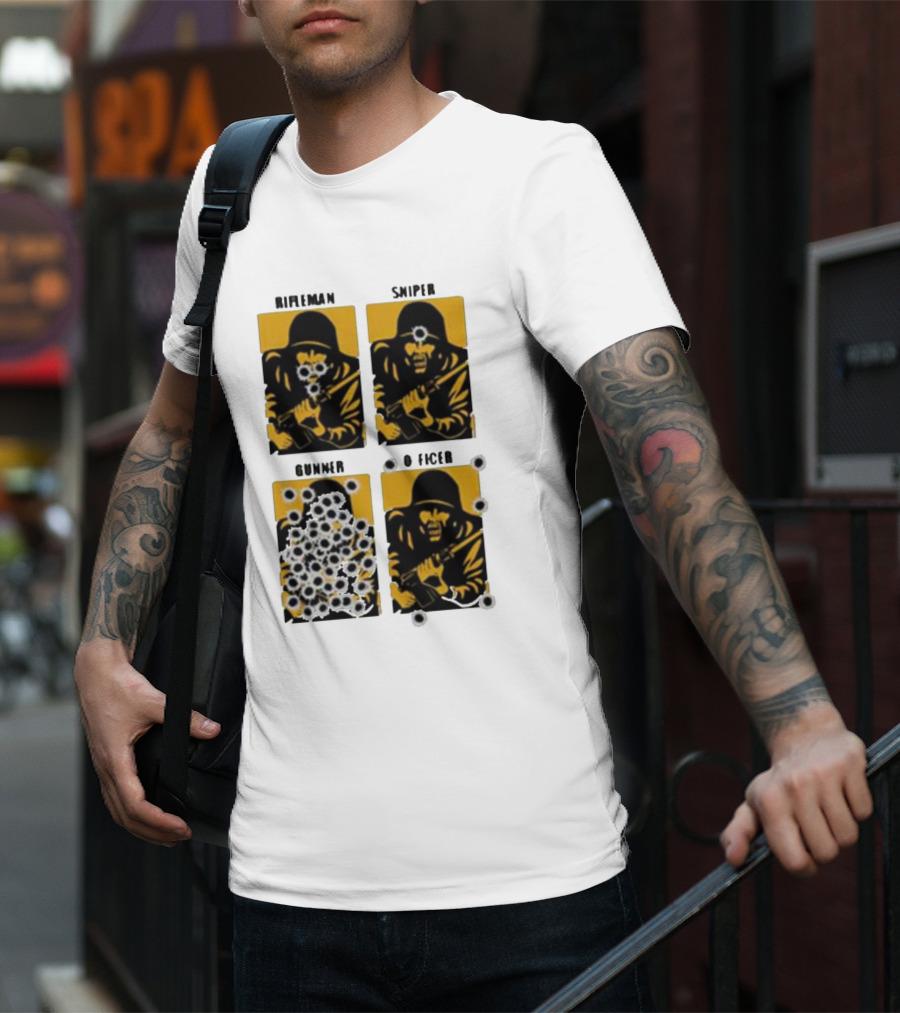 Rifleman Sniper Gunner Officer Bullet Targets T-Shirt