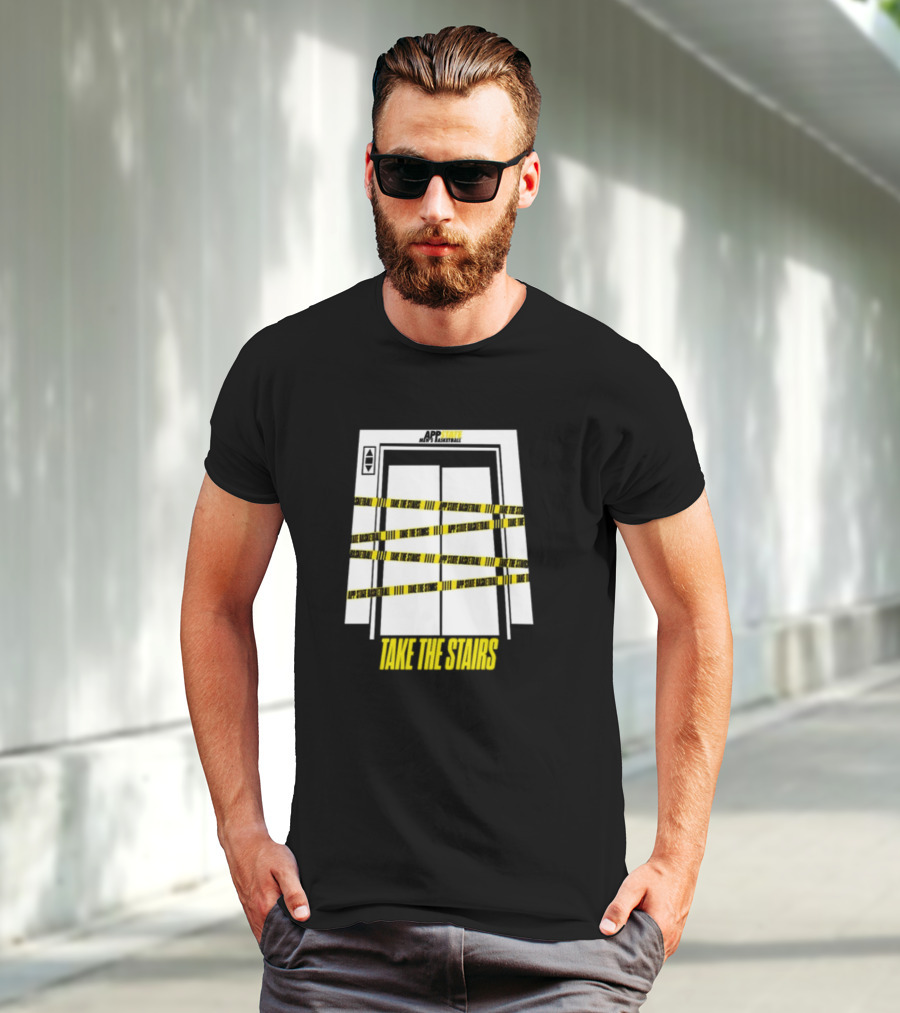 APP STATE TAKE THE STAIRS ELEVATOR DOORS CAUTION TAPE T-Shirt
