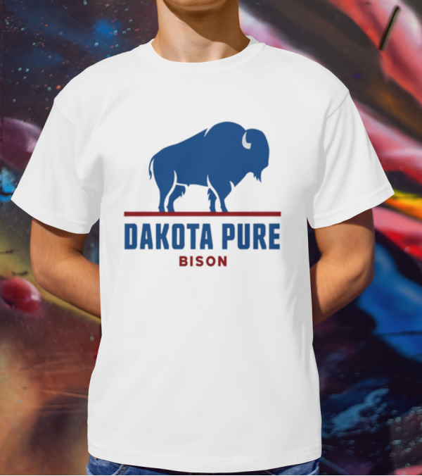 Shawn Baker Dakota Pure Bison Blue Icon Bison Red Line T-Shirt