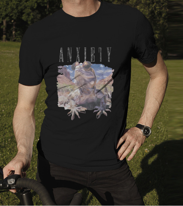 Waveygoods Anxiety Lizard Sunglasses Desert Landscape No Rules T-Shirt