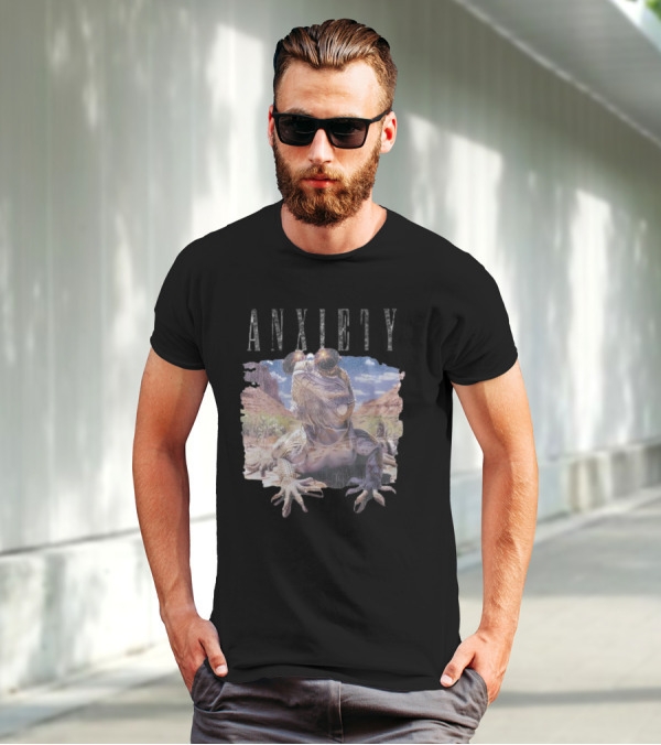 Waveygoods Anxiety Lizard Sunglasses Desert Landscape No Rules T-Shirt