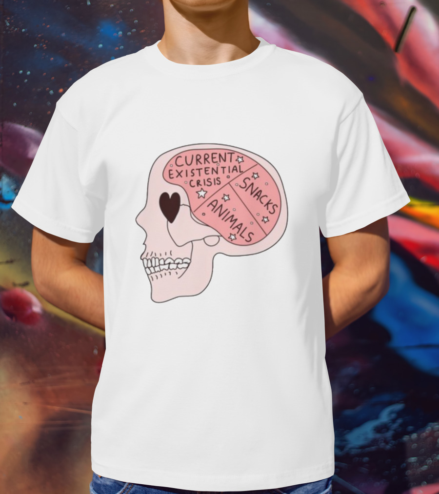 Tenderghost Current Existential Crisis Snacks Animals Brain T-Shirt