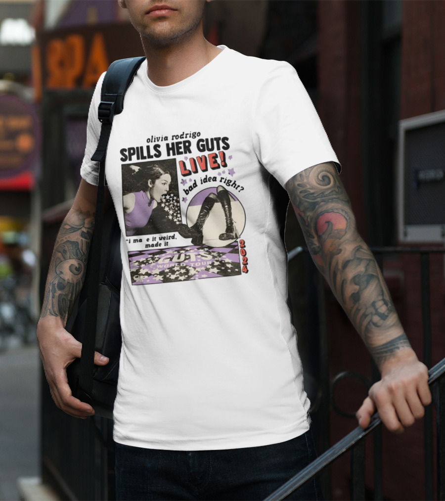 Olivia Rodrigo Spills Her Guts Live Bad Idea Right Guts World Tour T-Shirt