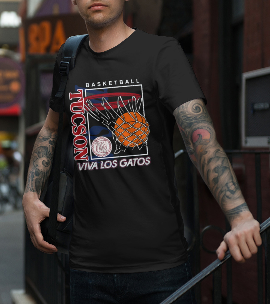 Basketball Tucson Viva Los Gatos Retro Hoop T-Shirt