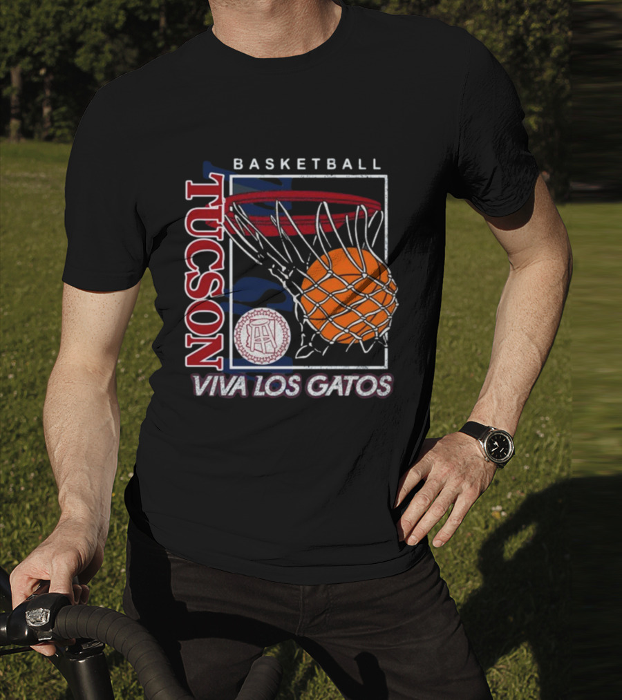 Basketball Tucson Viva Los Gatos Retro Hoop T-Shirt