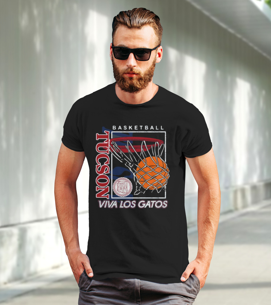 Basketball Tucson Viva Los Gatos Retro Hoop T-Shirt