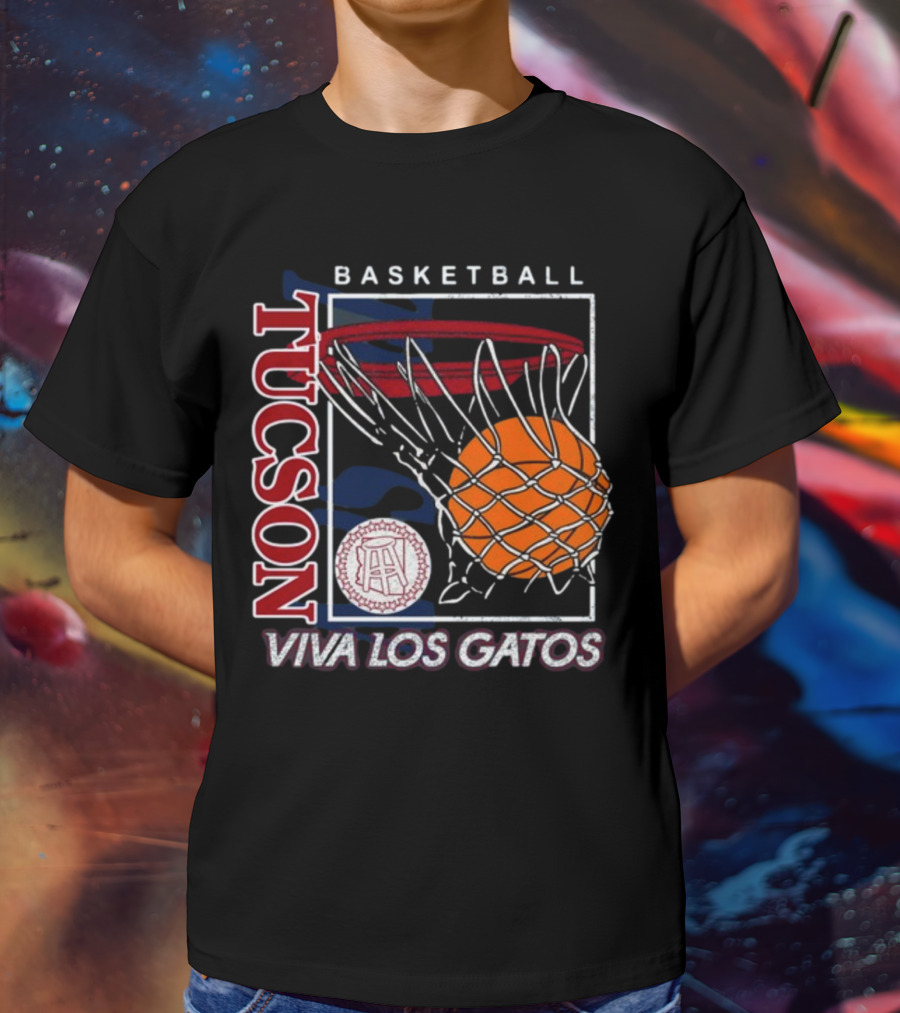 Basketball Tucson Viva Los Gatos Retro Hoop T-Shirt