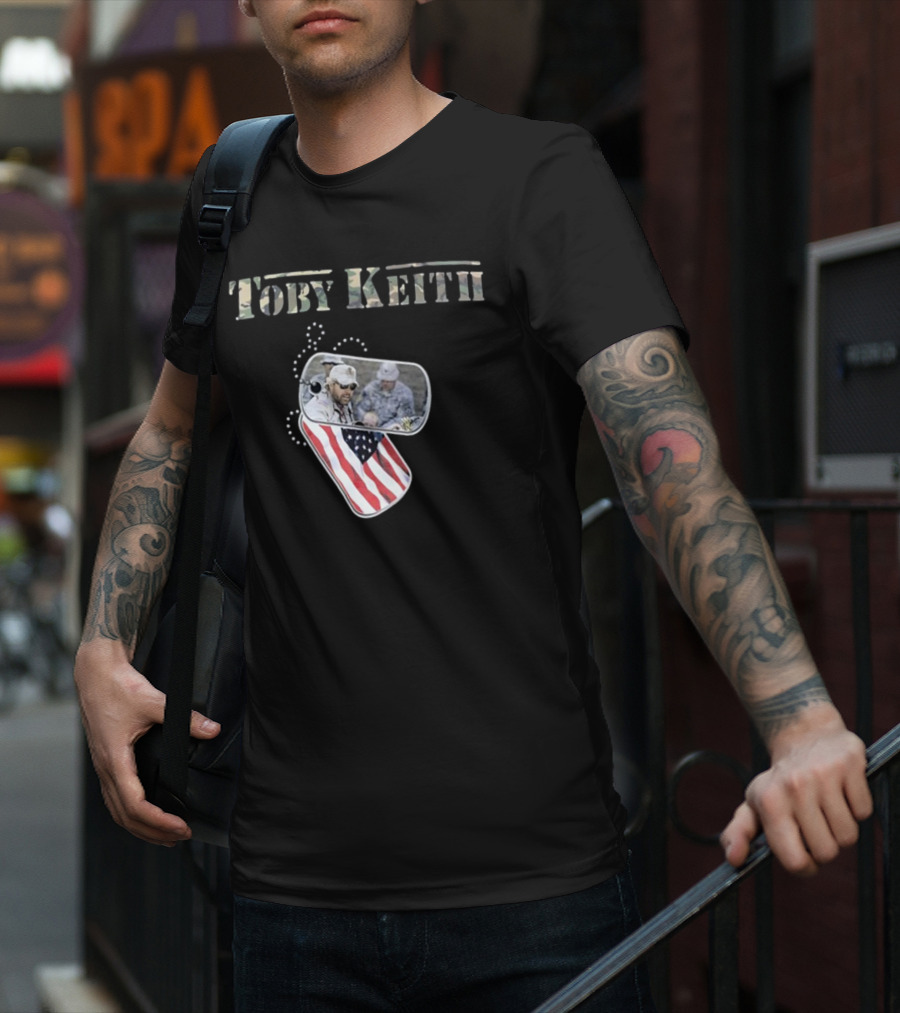 Toby Keith Camo Never Apologize Dog Tag American Flag T-Shirt