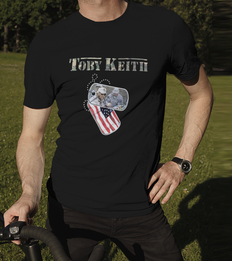 Toby Keith Camo Never Apologize Dog Tag American Flag T-Shirt
