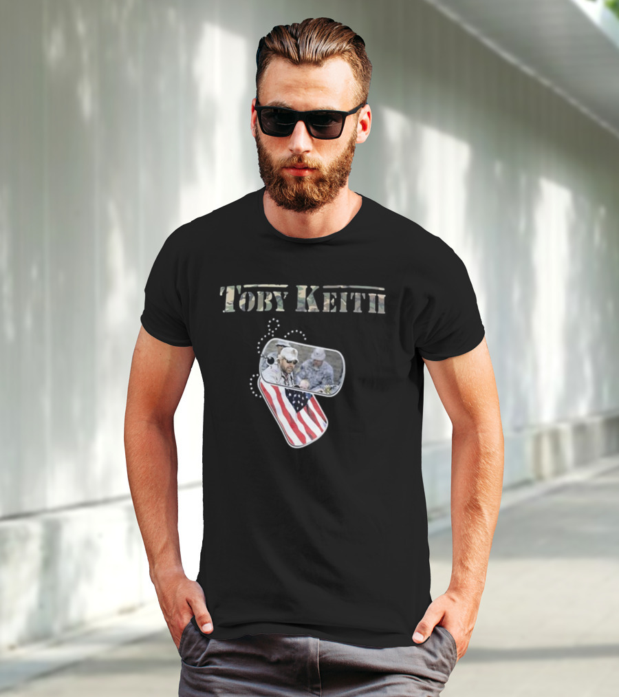 Toby Keith Camo Never Apologize Dog Tag American Flag T-Shirt