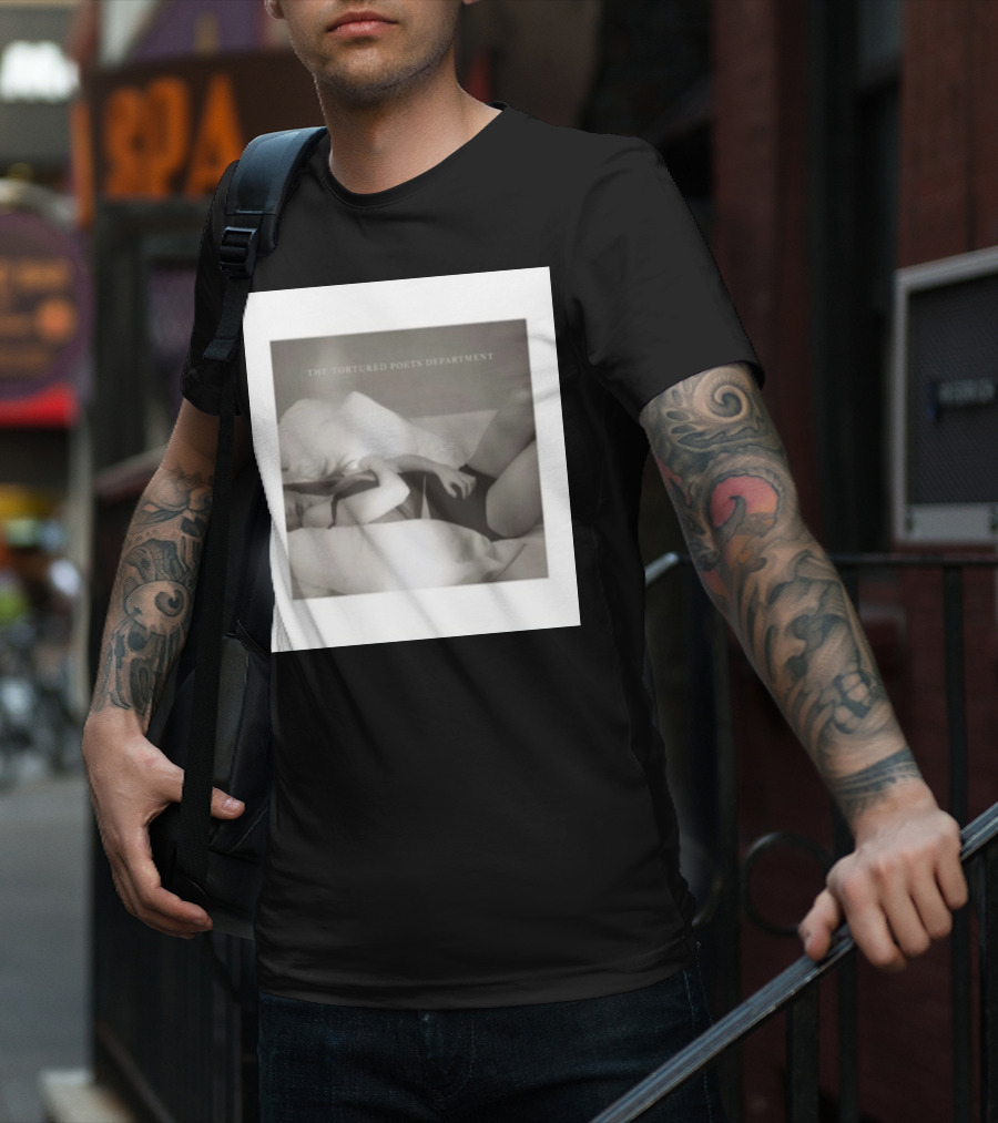 The Tortured Poets Department Lying Down Black And White Photograph T-Shirt