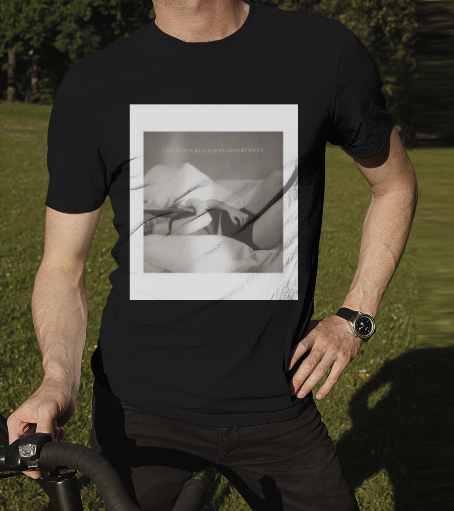 The Tortured Poets Department Lying Down Black And White Photograph T-Shirt
