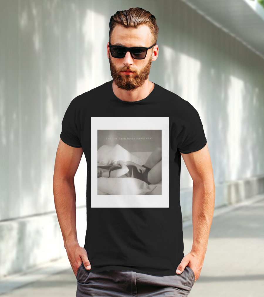 The Tortured Poets Department Lying Down Black And White Photograph T-Shirt